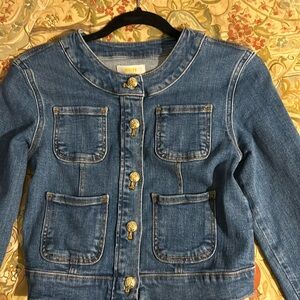 Anthropologie Maeve Cropped denim jacket